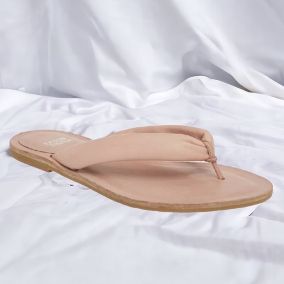 Eileen Fisher Smooth Padded Leather Flip Flops Pink 6 Dusty Rose Comfy Sandals